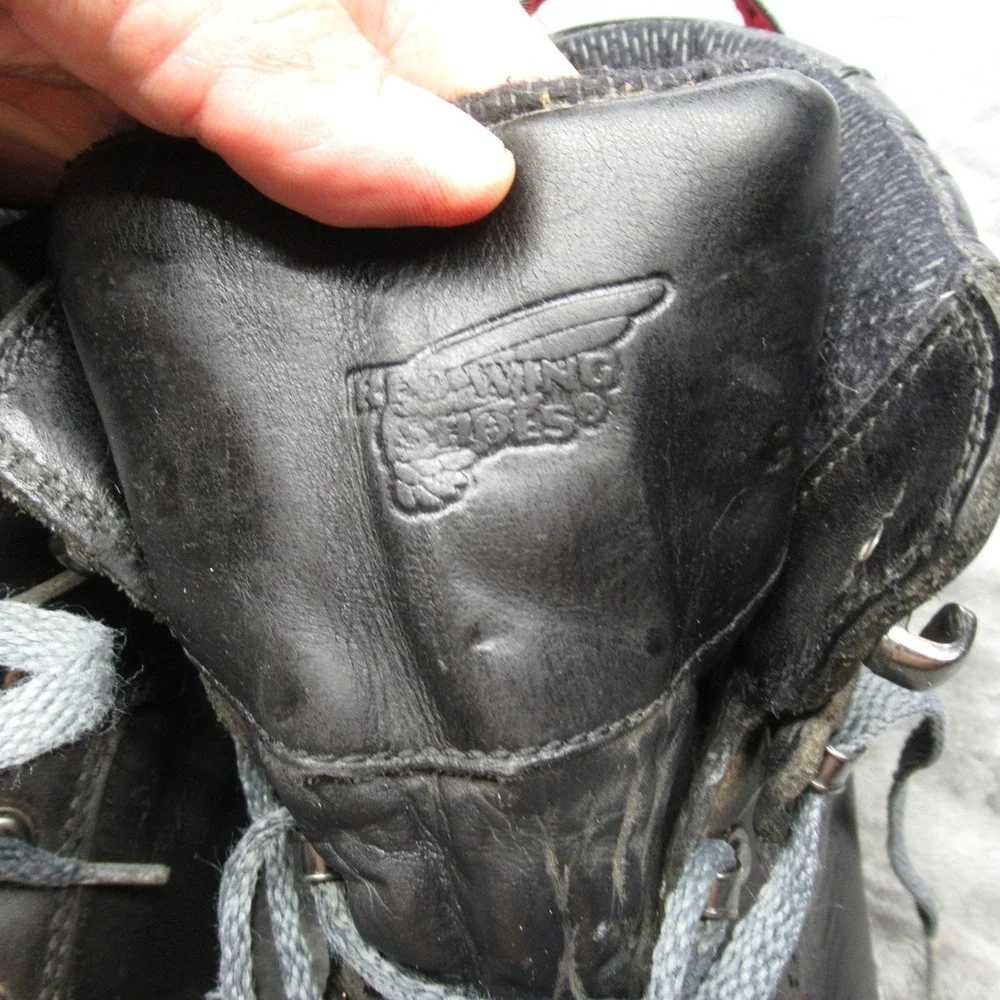 Red Wing Work Boots Mens‎ 10 D Black 971 Leather Waterproof Steel Toe Lace-Up